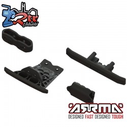 Conjunto de parachoques y patín inferior negro Arrma ARA-1547