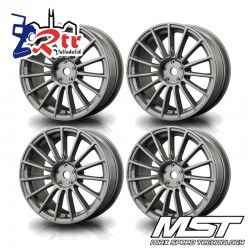 Llantas Gris Plateado LM 24mm Drift MST 0mm Outset (4 Llantas) MST230075SG
