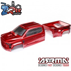 Carroceria Arrma BIG ROCK 6S BLX pintada y con calcomanías, color rojo ARA411027