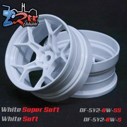 Llanta DS Racing Drift 5Y, llanta blanda, blanco supersuave, desplazamiento de 8 mm 2 unidades DS/DF-5Y2-8W-SS