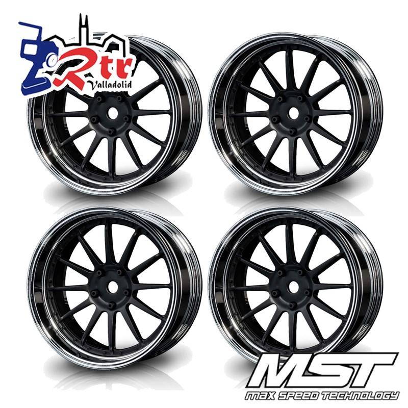Llantas Plateado Negro Mate S-FBK 21 Drift MST Outset Variable ( 4 Unidades) MST102090GD