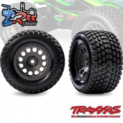Rines delanteros grises Mini XRT con neumáticos Gravix Traxxas TRA10772-GRAY