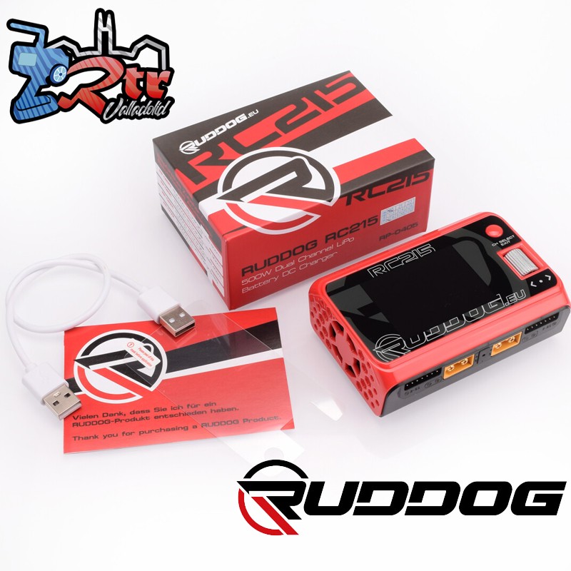 Cargador LiPo de doble canal DC RUDDOG RC215 de 500 W
