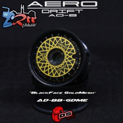 Cobertor DS Racing Aero Drift Element 2 Unidades Diseño Malla plana negra/dorada DS/AD-BB-GDME