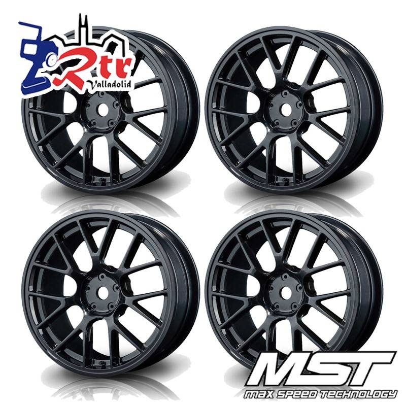 Llantas Negras RE 24mm MST Outset +0mm ( 4 Unidades) MST230074BK