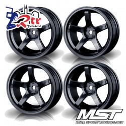 Llantas Negras 5 Palas MST Outset +5mm ( 4 Unidades) MST102072SBK