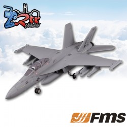 Avión FMS 1/7 Jet 70mm EDF F/A-18F Super hornet Gris PNP kit