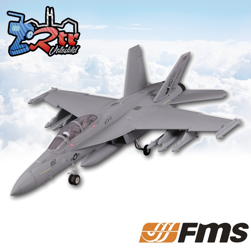 Avión FMS 1/7 Jet 70mm EDF F/A-18F Super hornet Gris PNP kit