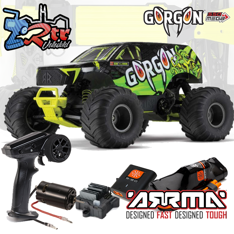 ARRMA Gorgon 1/10 Mega Escobillas 2Wd RTR Monster Verde (Batería y cargador)