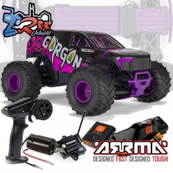 ARRMA Gorgon 1/10 Mega Escobillas 2Wd RTR Monster Purpura (Batería y cargador)