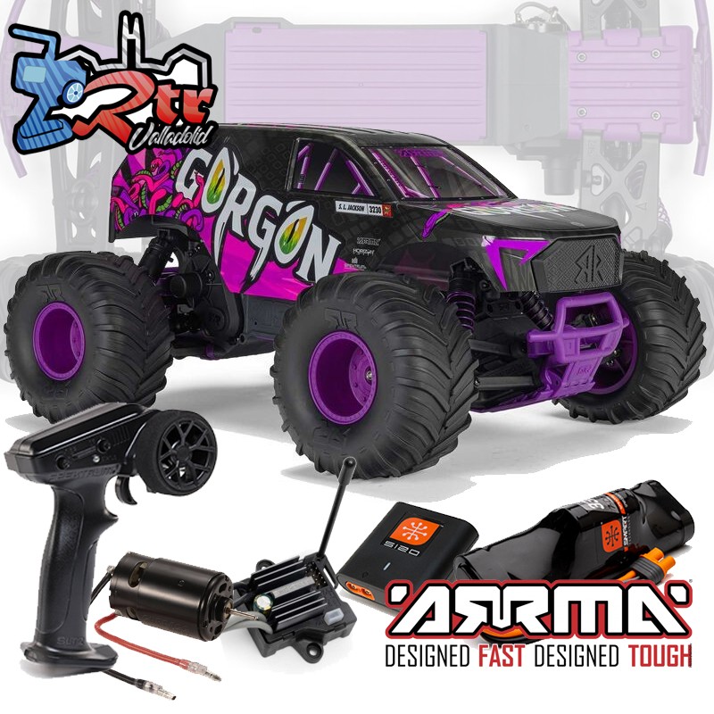 ARRMA Gorgon 1/10 Mega Escobillas 2Wd RTR Monster Purpura (Batería y cargador)
