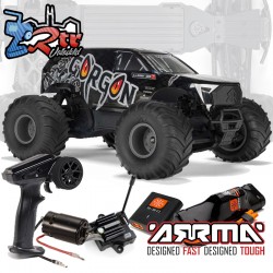 ARRMA Gorgon 1/10 Mega Escobillas 2Wd RTR Monster Negro Metal (Batería y cargador)