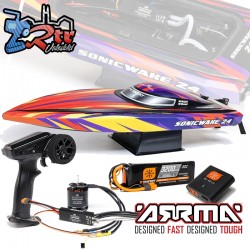 Proboat Sonicwake 24" Self-Righting Brushless Deep-V RTR Rojo PRB-1992T1