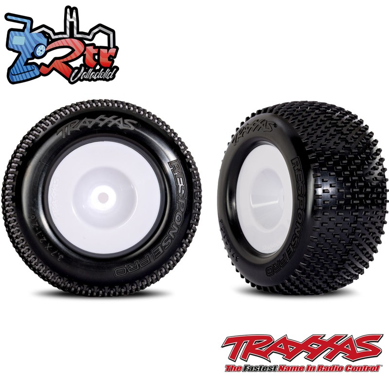 Rines blancos cóncavos con neumáticos Response PrO Traxxas TRA10773-WHT