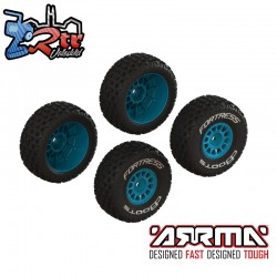 dBoots 'FORTRESS' Glued Tire Set  Blue (2 Pairs)