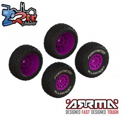 dBoots 'FORTRESS' Glued Tire Set  Purple (2 Pairs)