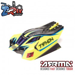 1-8 Clipless Painted Decaled Body  Yellow-Blue: TYPHON 4X4
