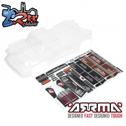 1-5 Clear Body Shell with Decals: OUTCAST 8S