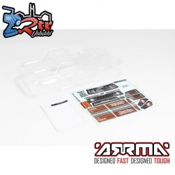 1-10 Clear Body with Decals and Window Masks: OUTCAST 4X4...