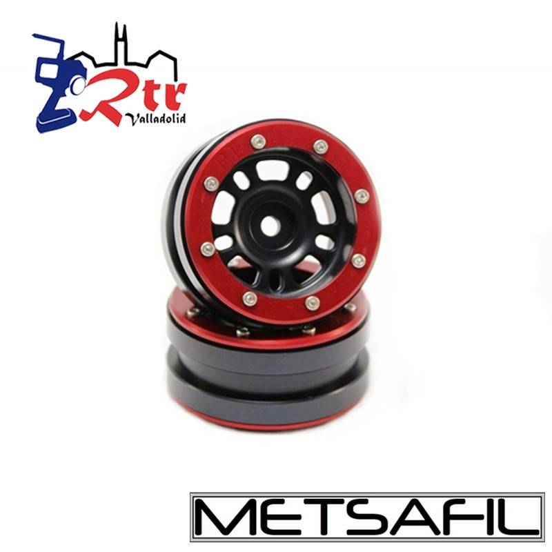 Llantas 1.9 beadlock Metsafil PT-Distractor Negro/Rojo (2 Unidades)