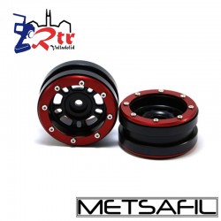 Llantas 1.9 beadlock Metsafil PT-Distractor Negro/Rojo (2 Unidades)