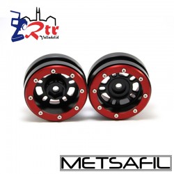 Llantas 1.9 beadlock Metsafil PT-Distractor Negro/Rojo (2 Unidades)