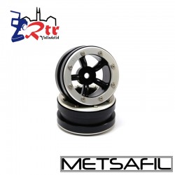 Llantas 1.9 beadlock Metsafil PT-Safari Negro/Plata (2 Unidades)