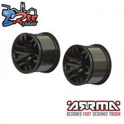 1-10 MT Front-Rear 2.8 Wheels  14mm Hex  Black Chrome (2)