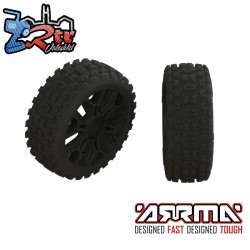 1-8 2HO Front-Rear 3.3 Pre-Mounted Tires  17mm Hex  Black...
