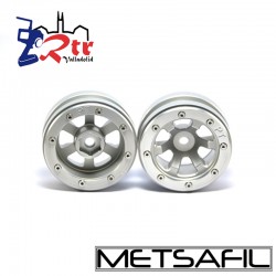 Llantas 1.9 beadlock Metsafil PT- Claw Plata/Plata (2 Unidades)