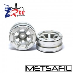 Llantas 1.9 beadlock Metsafil PT- Claw Plata/Plata (2 Unidades)