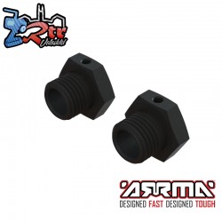 Aluminum Wheel Hex 17mm - 14.6mm Thick  Black (2)