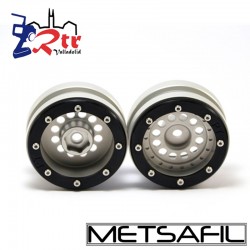 Llantas 1.9 beadlock Metsafil PT-Bullet Plata/Negro (2 Unidades)