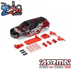 GORGON Painted Decaled Trimmed Body Set  Black - Red