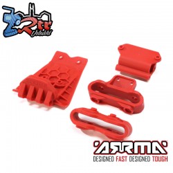 Lower Skid And Bumper Mount Set  Red