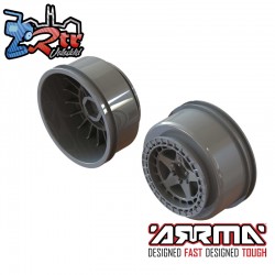 SC 2.2" 3.0" Wheel 14mm Hex Gun Metal (2)