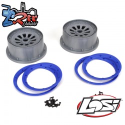 1-5 Wheel and Beadlock Set 4.75  24mm Hex  Blue (2): 5IVE-T