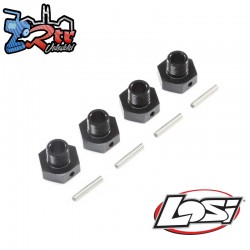 20mm Wheel Hexes and Pins Black (4): Super Baja Rey