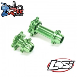 Aluminum Hub Set  Machined  Green: Promoto-MX