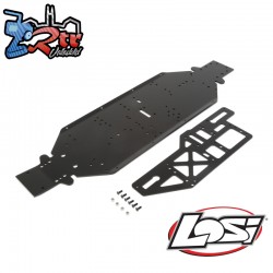 Chassis w Brace plate 4mm Black DBXL-E