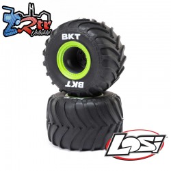 MT Tires Green Beadlock  Premount(2): Mini LMT