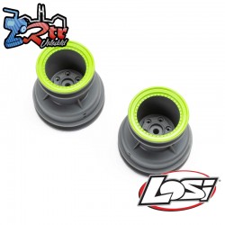 MT Wheel  Green Beadlock  Lt Grey(2): Mini LMT