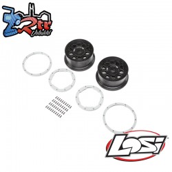 Wheel Black Beadlock Silver (2) DBXL-E