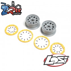 Wheels  Silver  Yellow Beadlock (2): DBXL 2.0
