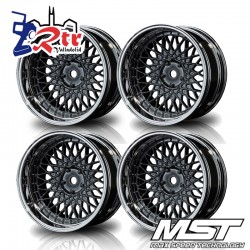 Llantas Plateado Negro GD-S 501 Drift MST Outset Variable ( 4 Unidades) MST102087SBK