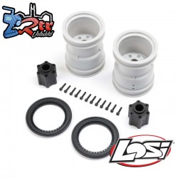 2.6" Wheel with Beadlock Ring  Black (2): LMT 2.0