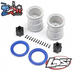 2.6" Wheel with Beadlock Rings  Blue (2): LMT 2.0