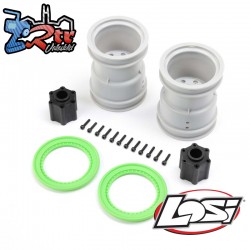 2.6" Wheel with Beadlock Rings  Green (2): LMT 2.0