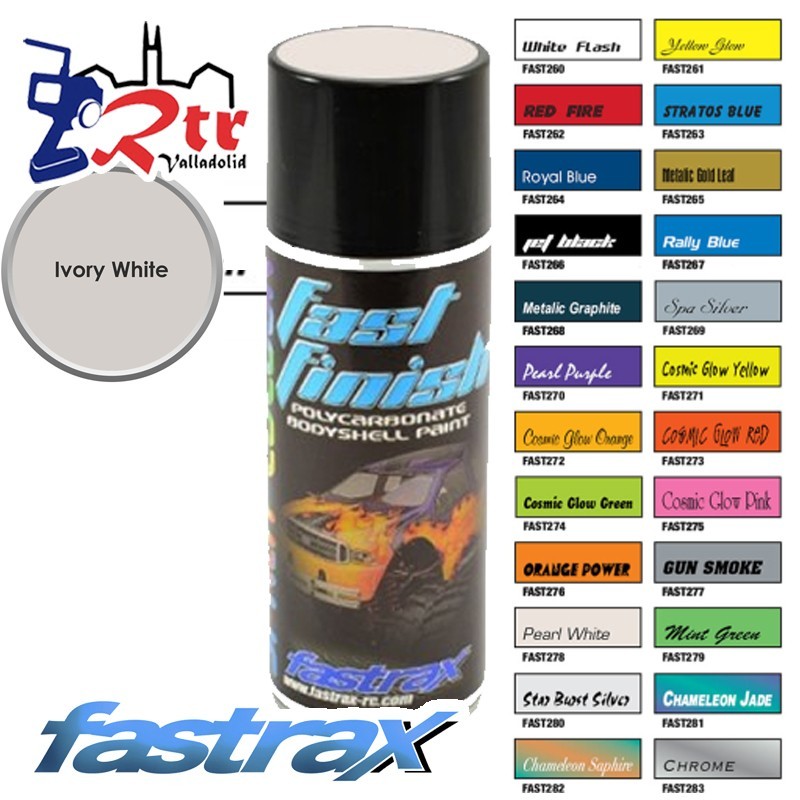 Pintura Fastrax Lexan Marfil Blanco con aditivo anti Nitro 400Ml