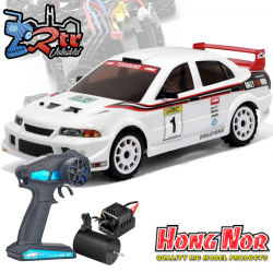 HNR Rally Mitsubishi Evo 1/10 4x4 Brushless RTR Blanco